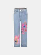 Jeans denim per bambina con patch di paillettes,Billieblush,U20131 Z18